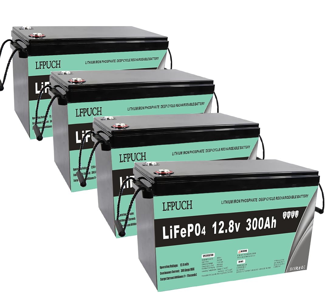 LiFePO (48V)-15KWH LiFePO4 Battery 48V(51.2V) 300Ah Lithium leisure battery, Lithium Iron Phosphate Battery for RV, Solar System,Boat, Marine, mobility scooter.（4 packs 12.8V 300AH in series）