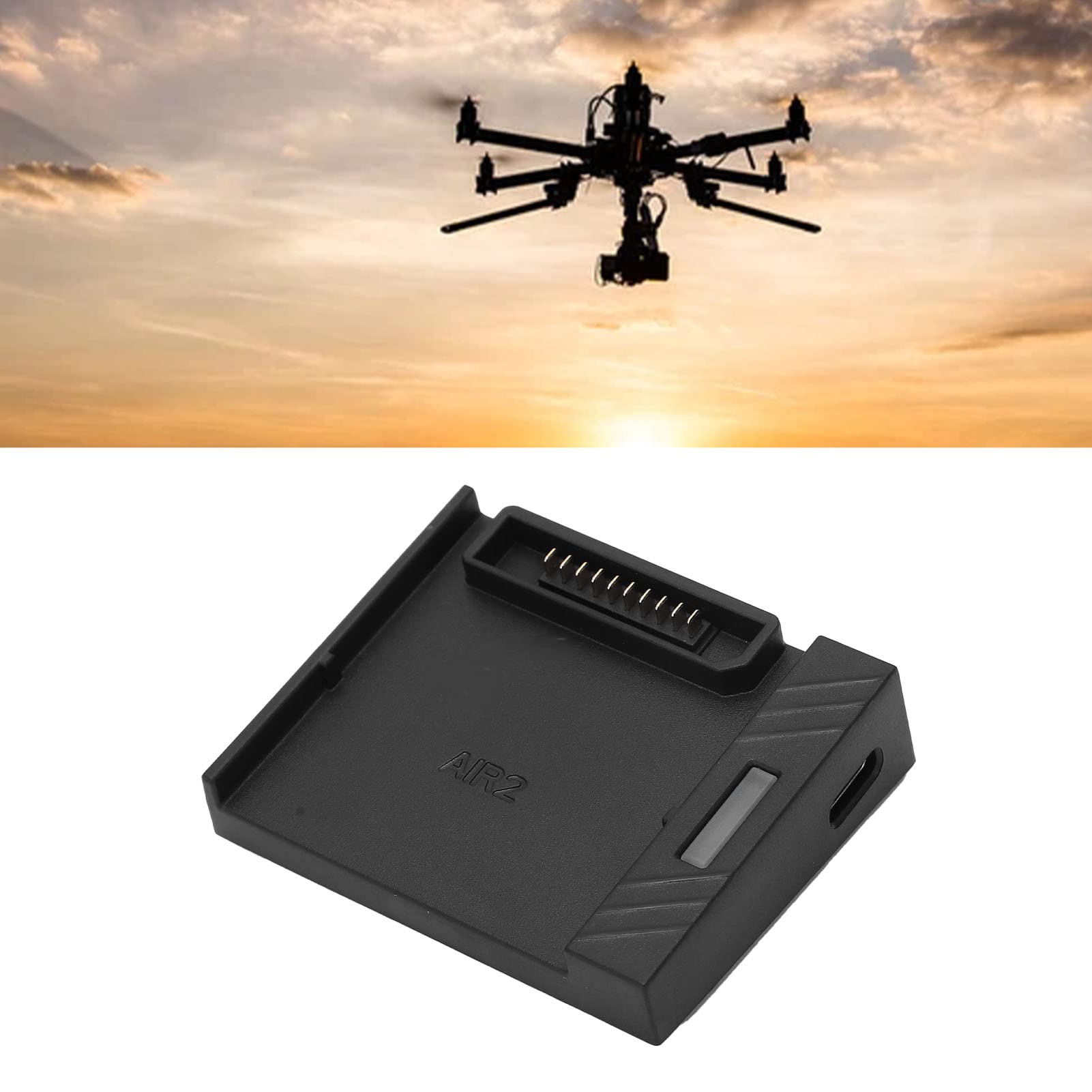 Caricabatterie per droni con cavo USB Guscio in plastica Kit caricabatteria per droni neri per AIR