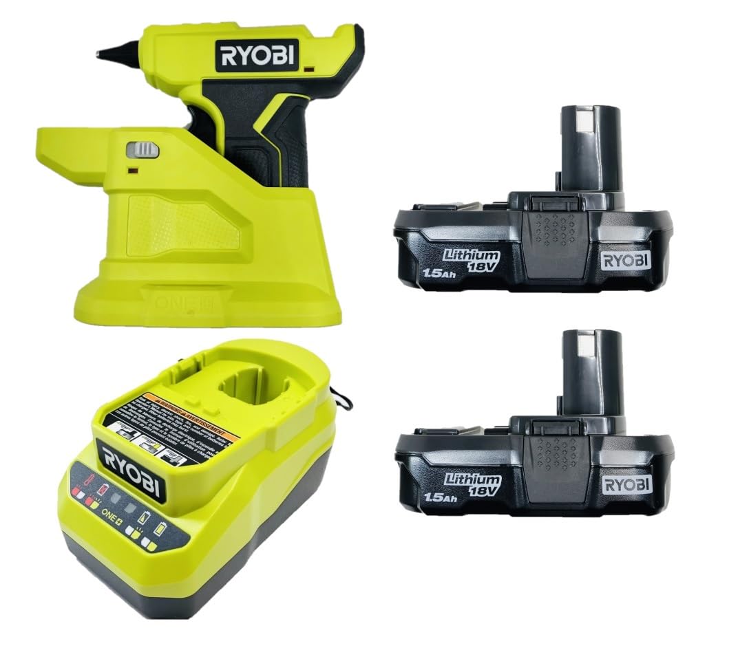 Kit combinato con pistola per colla compatta P306 da 18 Volt, senza fili, con 2 batterie e caricabatterie (senza confezione al dettaglio)