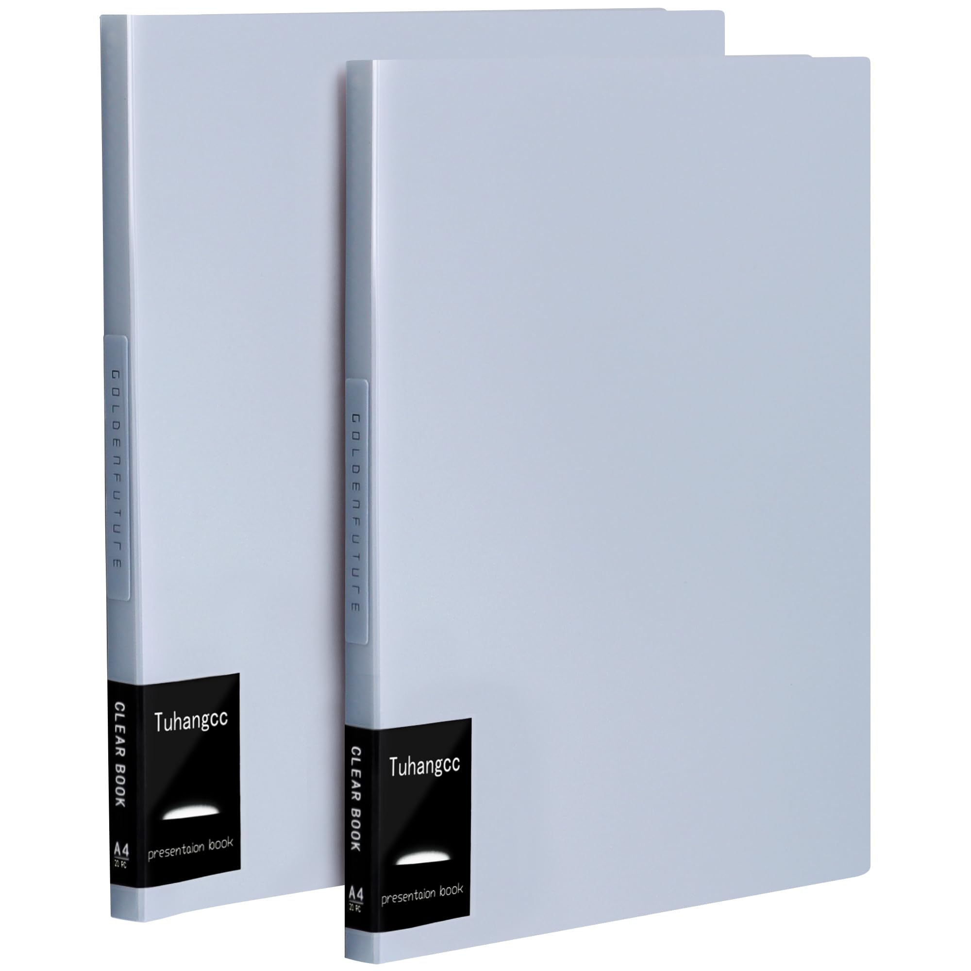 Binder with Plastic Sleeves 8.5x11" 20-Pocket- Heavy Duty Art Portfolio Folder with Clear Sheet Protectors,Displays 40Pages, Presentation Book for Artwork, Document Organizer(Space Gray-2pack) — image 1