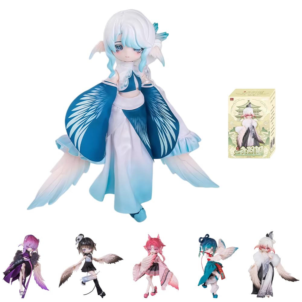niannyyhouse BJD Blind Box Figurines, 1/8 Ball Jointed Doll with Clothes, Ancient Style Yunyu Pavilion Series, Action Figure Collectable (1PC)