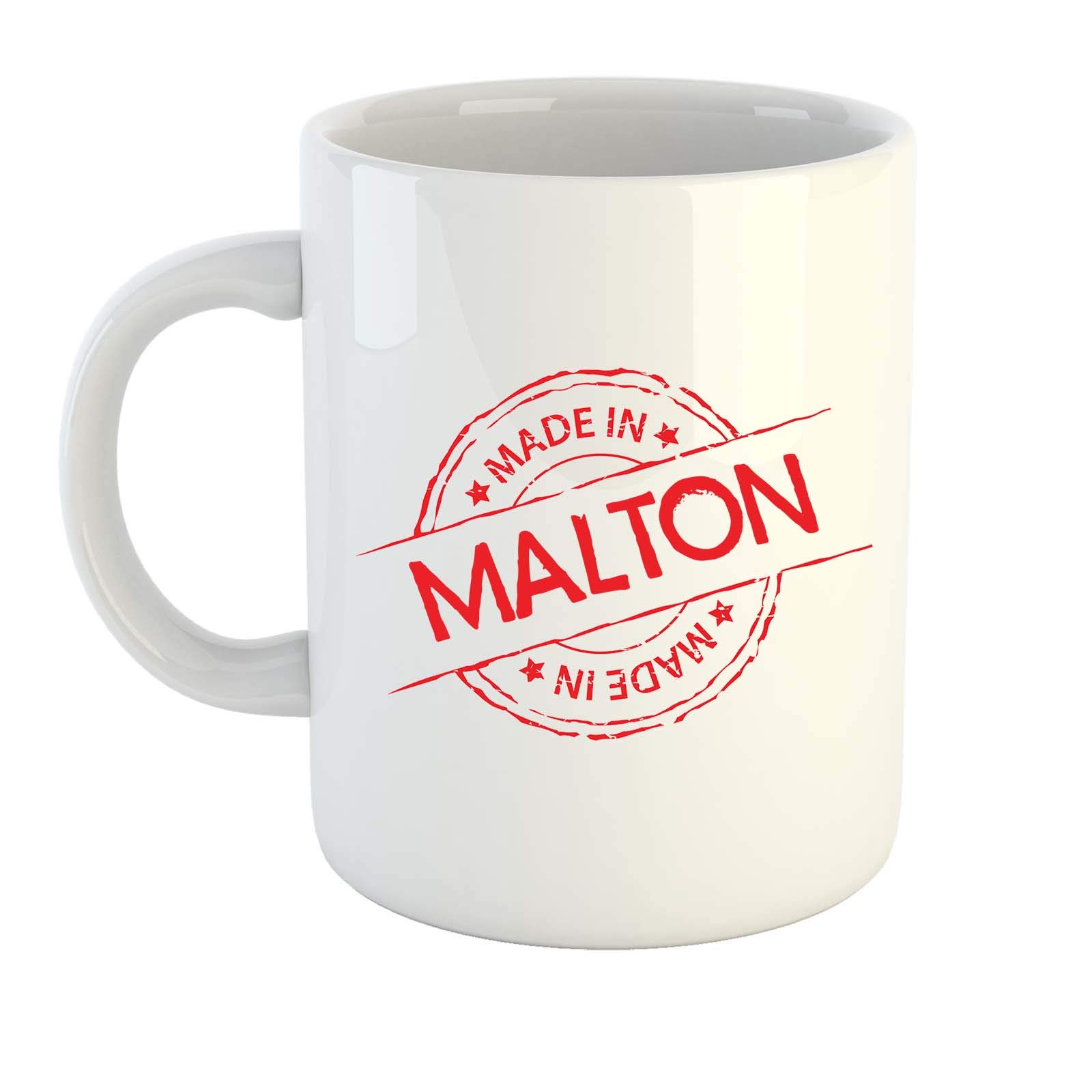 teesandmugs Made in Malton Ceramic Mug - Unique Gift for Home and Office - Ely Town Keepsake Souvenir (White)