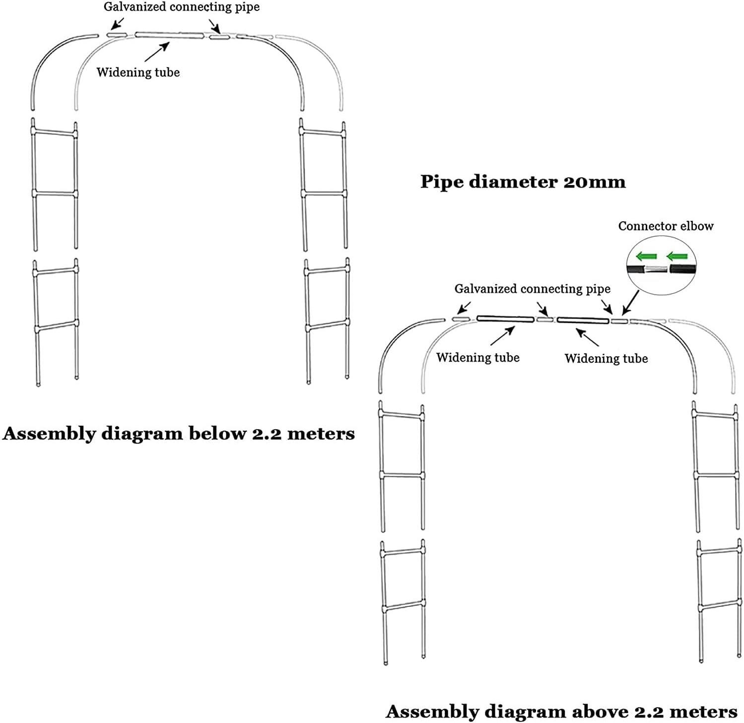 Metal Garden Arch Pergola, Outdoor Iron Arbor for Climbing Plants, Wedding Party Decoration, Elegant Garden Archway