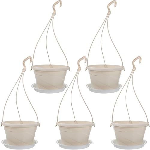 5 juegos de macetas colgantes de plástico, cesta colgante redonda, maceta de orquídea, floreces, contenedor para balcón, pared, pérgola, cercas disponible en Yaxa Venezuela