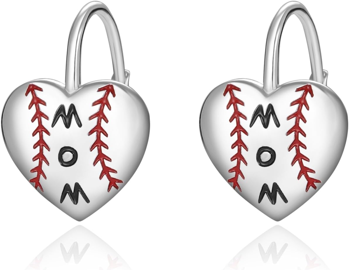 Baseball Earrings for Women S925 Sterling Silver Baseball Mom Jewelry Gifts for Women