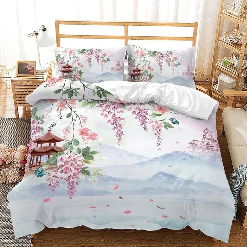 Funda nórdica para cama 90 floral de microfibra 110g con almohada