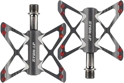 Miniatura 9 de ThinkTop Pedales de bicicleta de 3 rodamientos de bicicleta de montaña de carretera plataforma pedales sellado plano Lubricate rodamiento eje 916