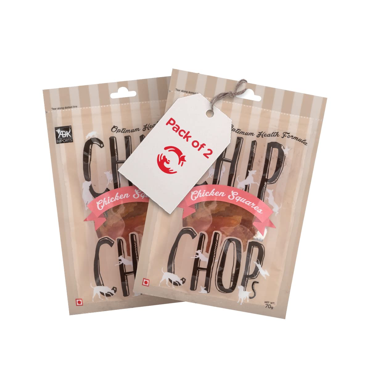 Petsy | Chip Chops Dog Treats - Chicken Squares (Pack of 2)