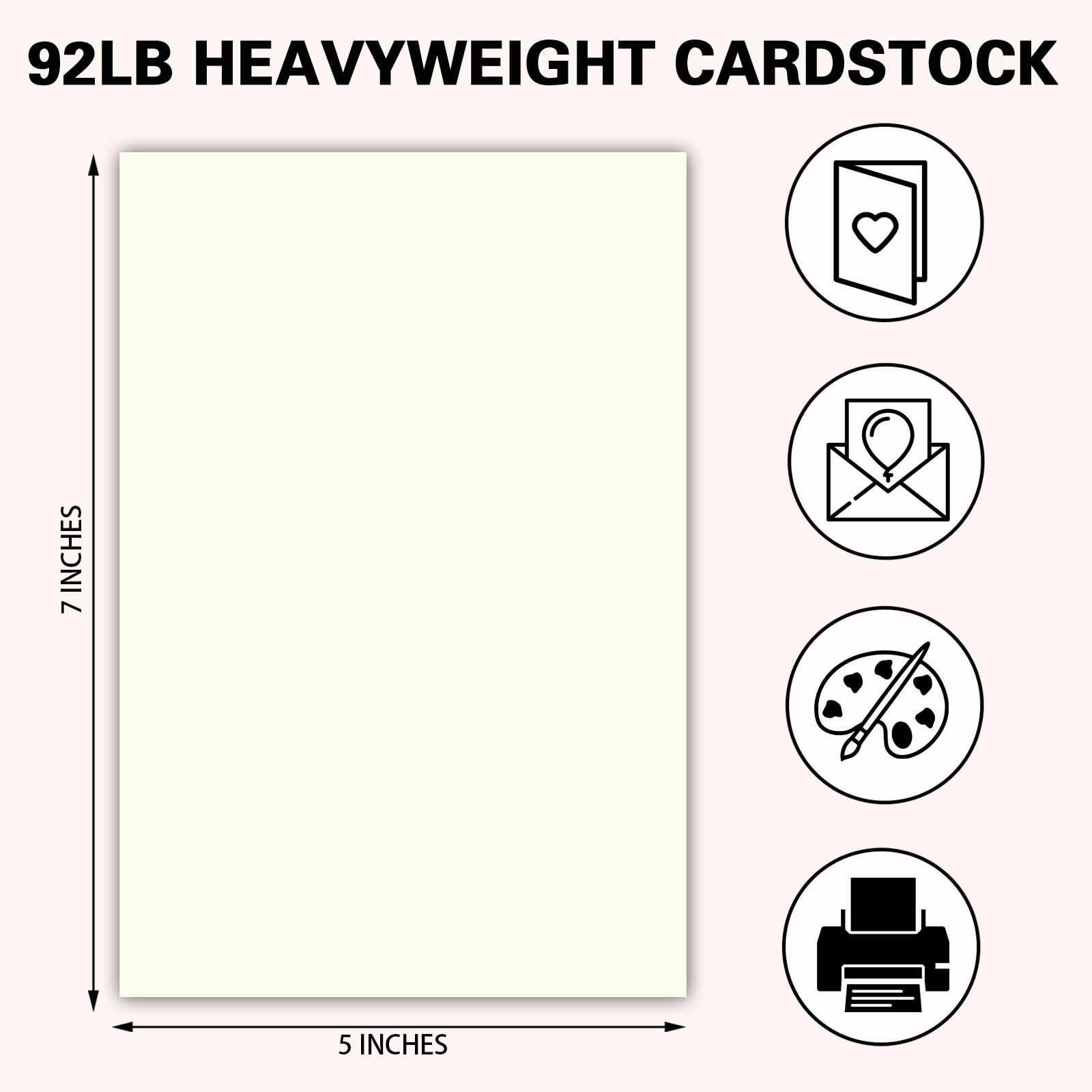 Smanzu 50 Pack 4x6 Inch White Cardstock Paper - 92lb Thick Blank Cards For Invitations, Postcards