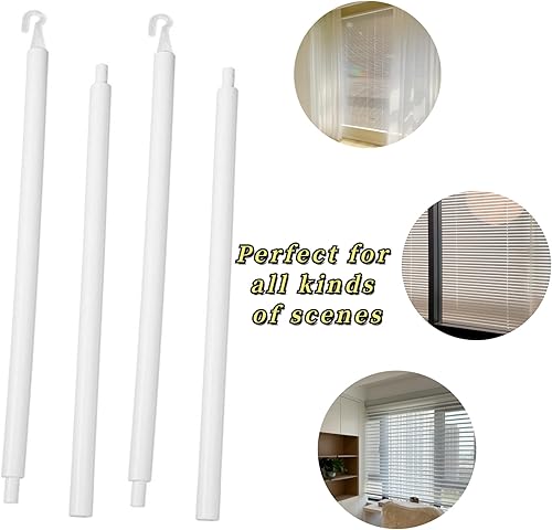 Miniatura 10 de Paquete de 6 barras de cortina de acrílico transparente de 17 pulgadas para abrir y cerrar cortinas (transparente)