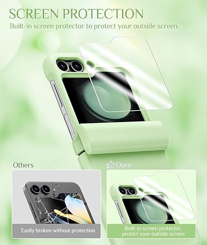 Miniatura 4 de Caka Funda para Samsung Galaxy Flip 5, Galaxy Z Flip 5 con protección de bisagra protector de pantalla diamantes brillantes delgada a prueba de