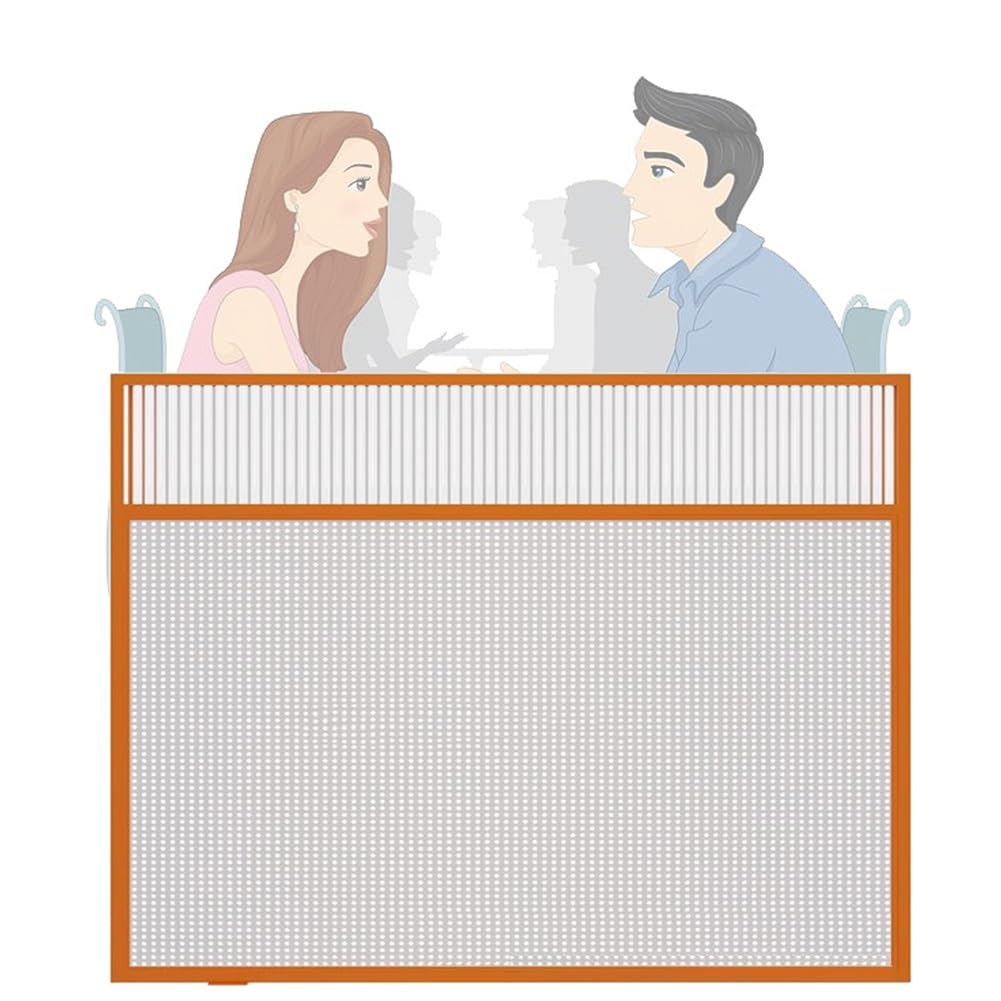 GJZQDKX Tempered Glass Partition for Restaurants & Offices Low Fence Divider for Dining Areas Decorative Panel Translucent Countertop Aisle (ge 50x80cm 19.6x31.5in)