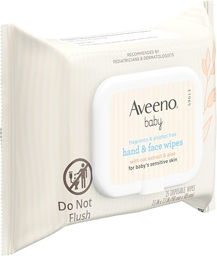 Miniatura 2 de Aveeno Baby Toallitas para manos y cara sin fragancia con extracto de avena y aloe, toallitas limpiadoras e hidratantes para pieles sensibles, sin