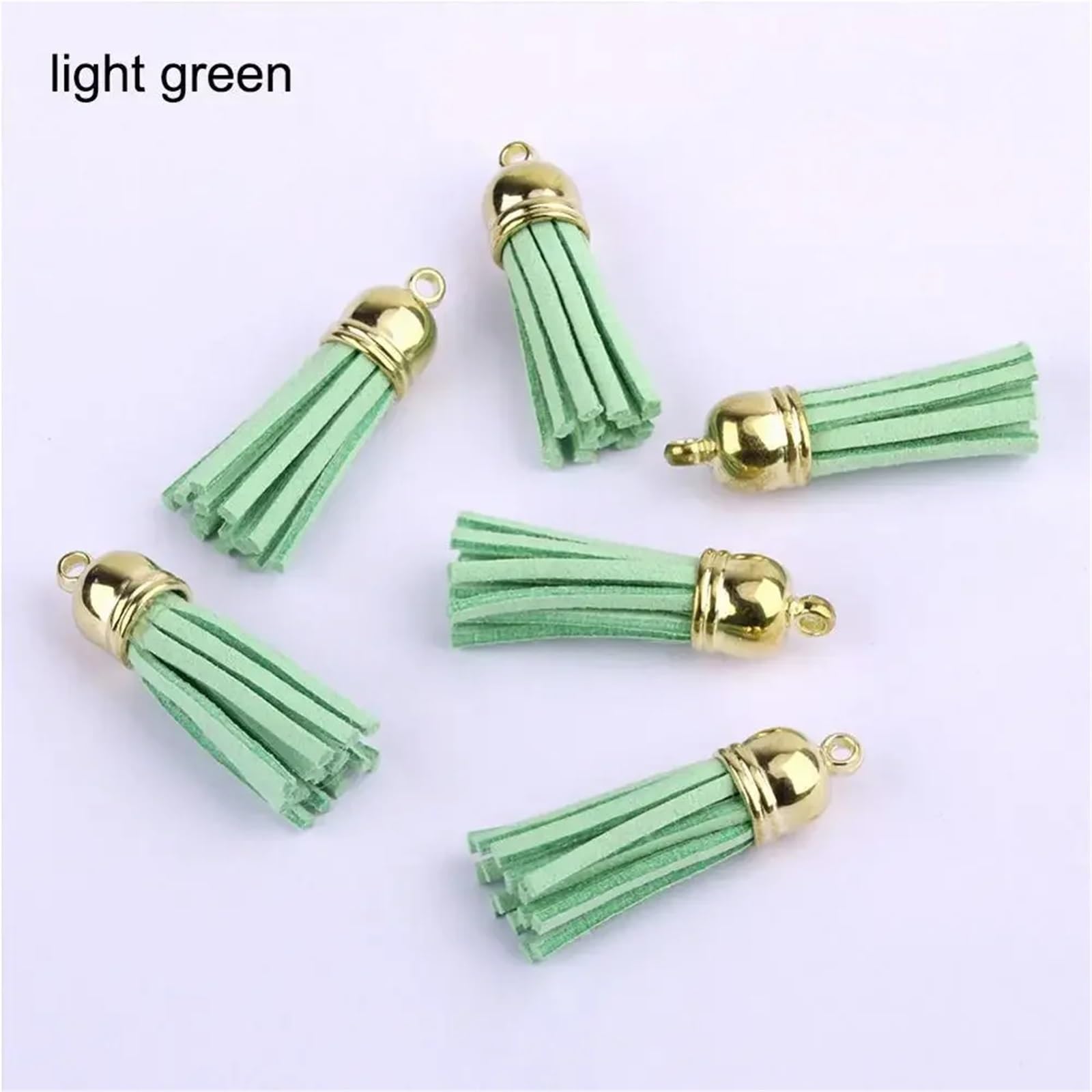 Quasten, Mini-Quasten für Schlüsselanhänger, Schmuck, DIY, Leder, Wildleder, 38 mm, 160 Stück