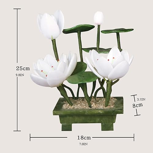 Miniatura 3 de Árbol de bonsái artificial de 9.8 pulgadas, piedra de jade, bonsái en maceta, bonsái en maceta, mesa de oficina en casa, decoración de riqueza,