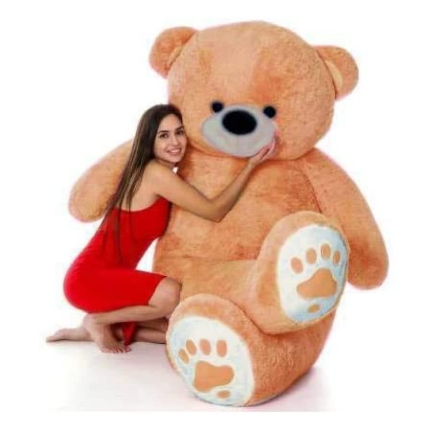 Toodles Giant 3 Feet Brown Teddy Bear Soft Plush Toy with Cute Paw Prints Cuddly Gift for Girls & Kids Perfect for Birthdays, Valentine’s & Room Décor Safe & Hypoallergenic (3 Feet Brown Paw)-image-19