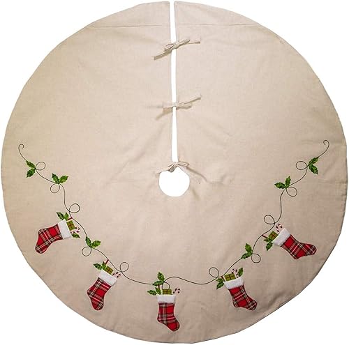 Kurt S. Adler TS0256 Falda de árbol, marfil, rojo, verde