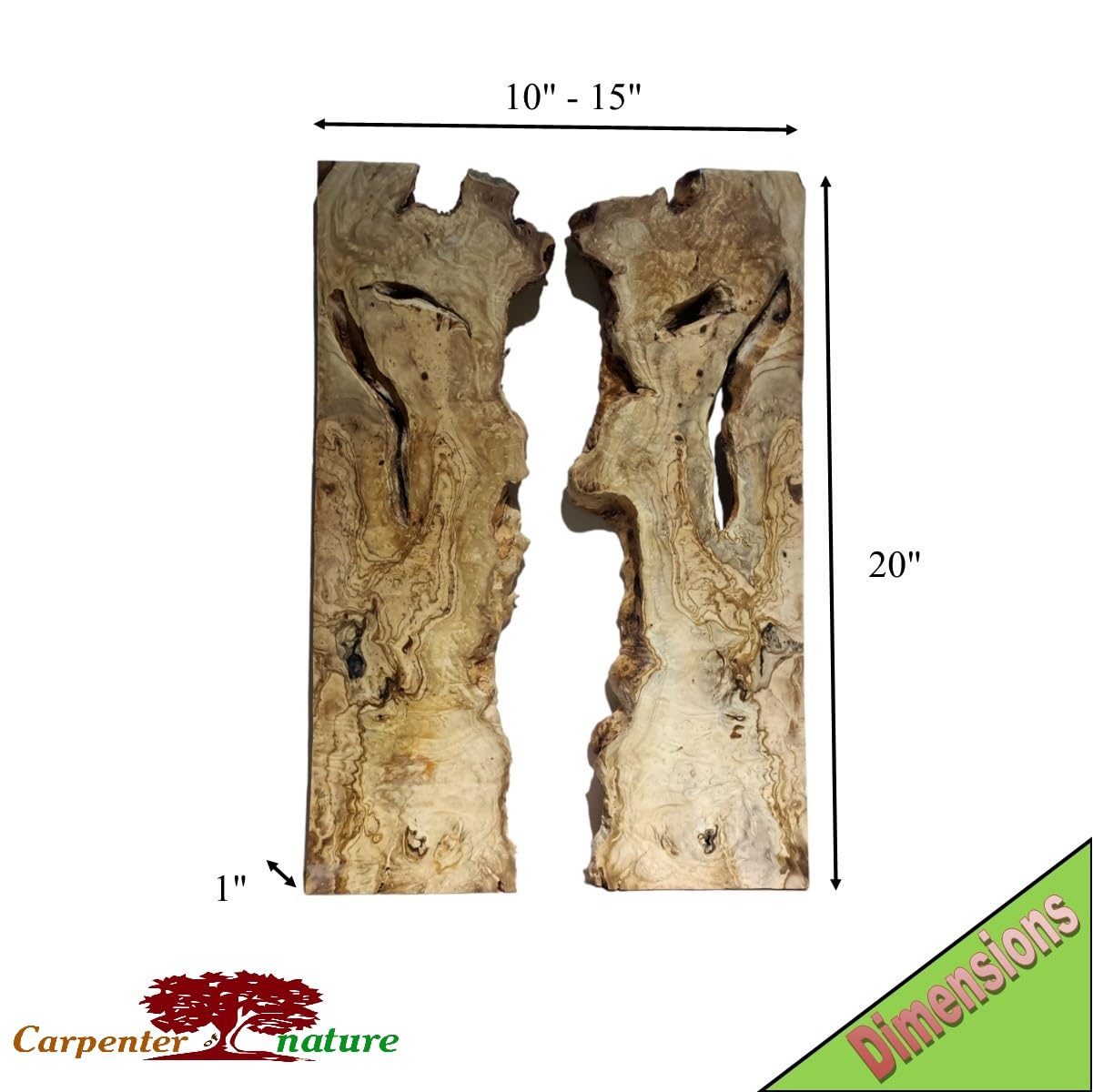 Live Edge - Lot de 6 Dalles en Olivier pour Bricolage et Table de Rivière Époxy - Prête à Utiliser, Transparent pour Résine Époxy, Bois de Ronce I, WS02