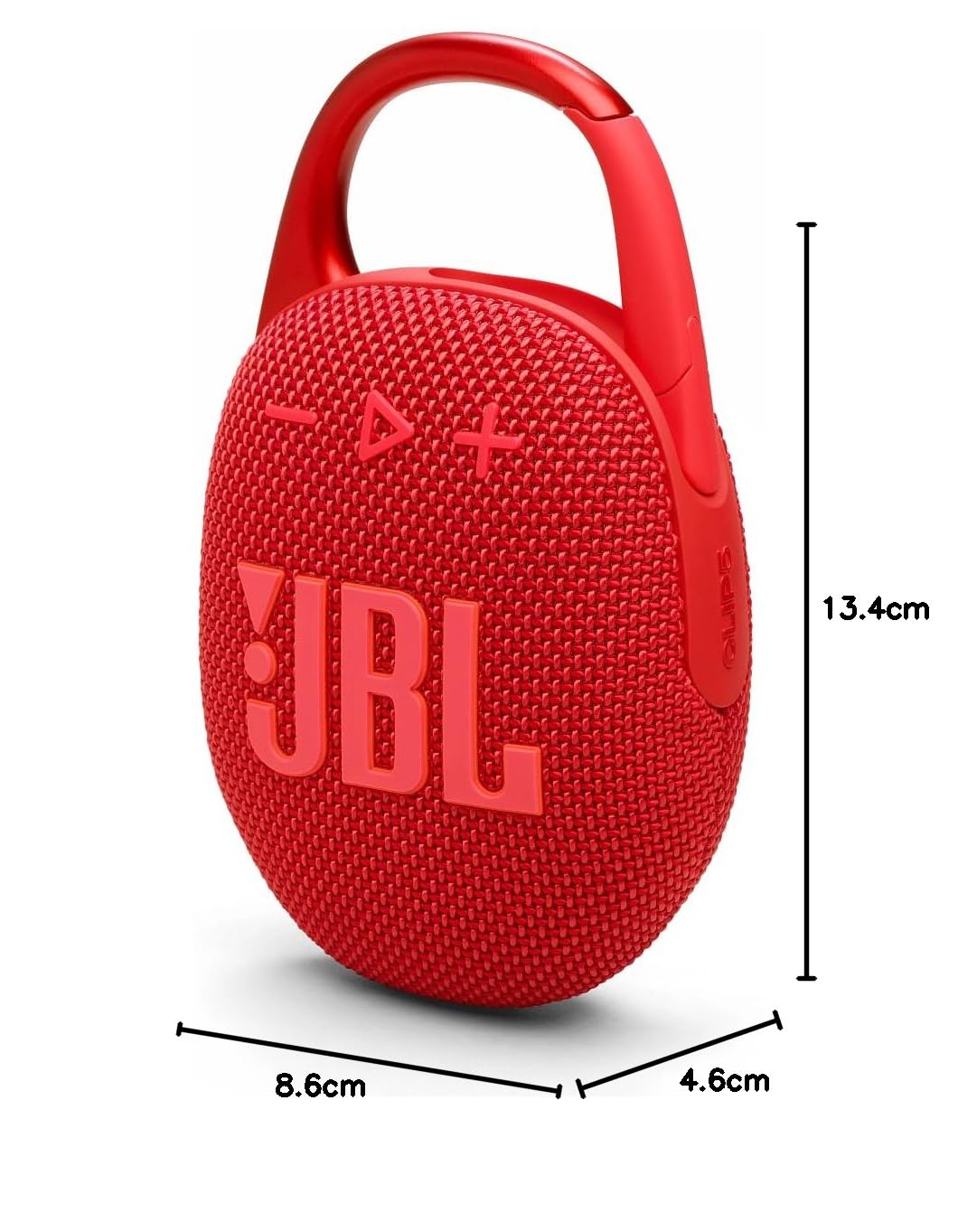 JBL Clip 5 - Rot – Tragbare Bluetooth-Lautsprecher-Box mit JBL Pro Sound, tiefem Bass und Playtime-Boost-Funktion – Wasserfest und staubfest – 12 h Laufzeit