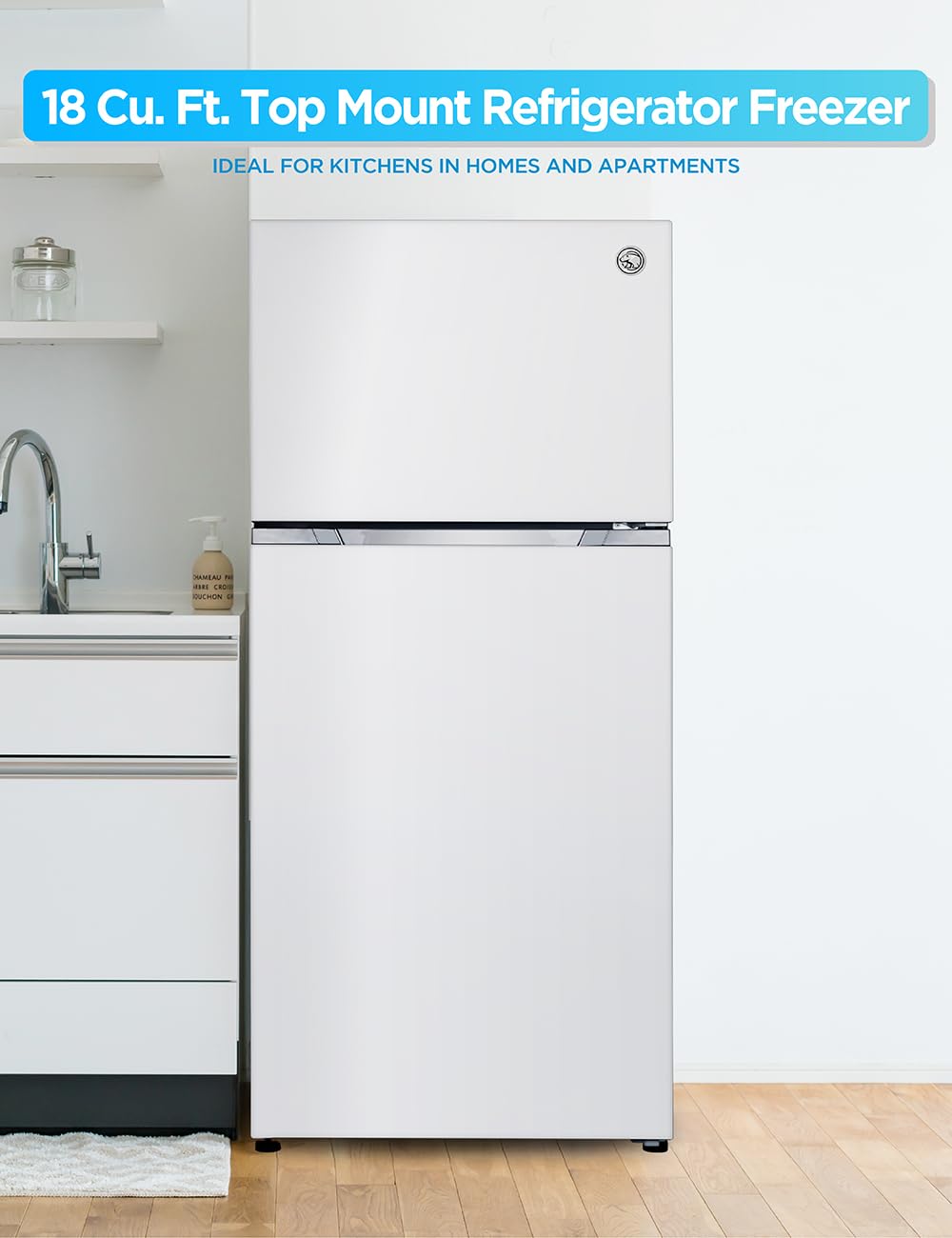 Commercial Cool 18 Cu. Ft. Top Mount Refrigerator with Freezer, 2-Door Refrigerator with Top Freezer and Adjustable Temperature Control, Ice Maker Ready, Energy Star Certified, White on Fridge.com