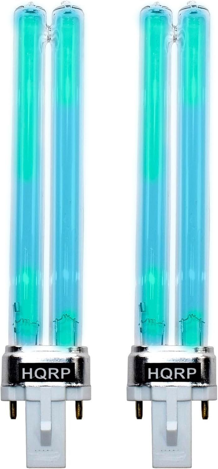 HQRP 2-Pack 9W Bulb Replacement for GermGuardian EV9LBL Bulb Compatible with GG EV9102, REV9102, GG3000BCA