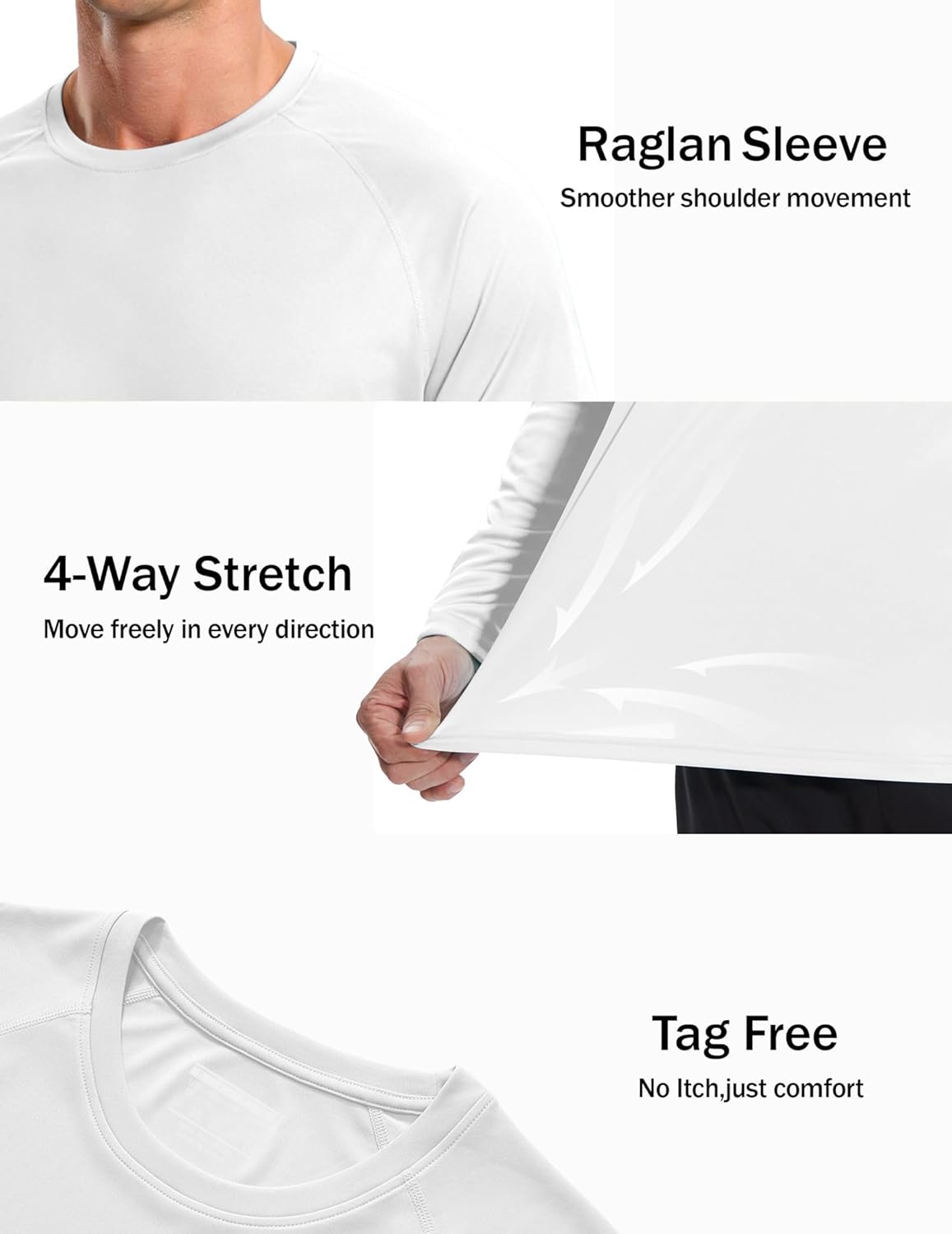 NEYOUQE Men's Sun Protection Shirts Long Sleeve UPF 50+ Rash Guard Swim Top SPF Workout Lightweight Quick Dry Shirt - Image 5