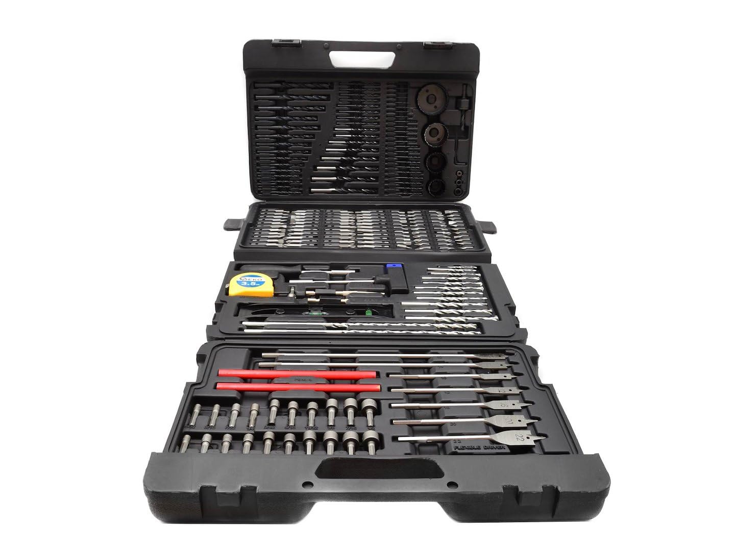 BSD Set Completo di Accessori per Trapano e Utensili Manuali - 217 Pezzi per Bricolage e Fai-da-te, Ideale per Appassionati e Professionisti