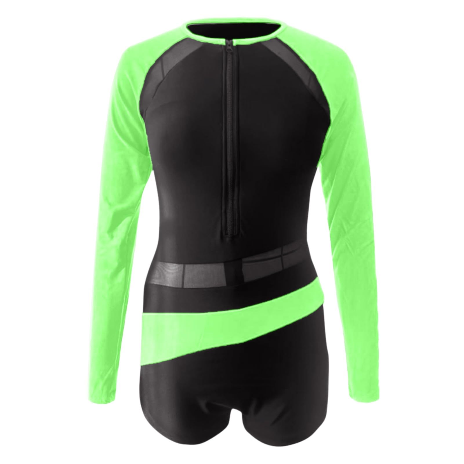 Costume da bagno da donna 2026 Rash Guard Boyleg manica lunga SPF 50 Zip Shape Taglie Nuoto Vestito