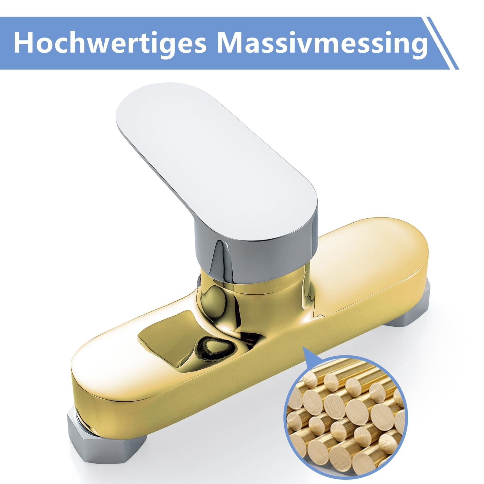 Duscharmatur Einhebelmischer mit Handbrause und Schlauch, Chrom | Mischbatterie Dusche Set, 3 Strahlarten Duschbrause, 1.5m Schlauch, Aufputz Wandmontage