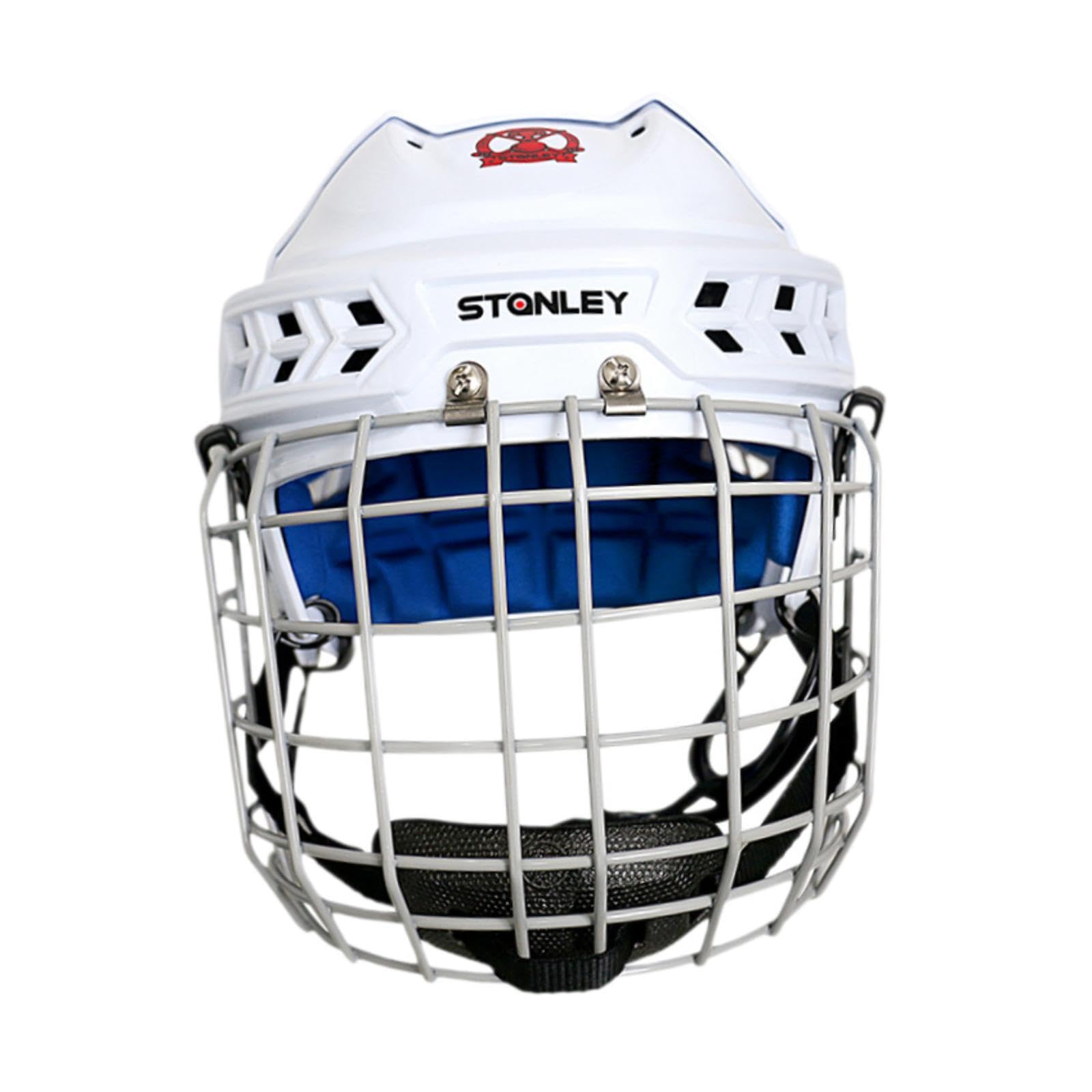RCGOFOLLOW Breathable Ice Hockey Helmet Roller Skating Sports Gear Adjustable Fit With High Density Foam For Effective Ice Speed Skate Helmet Dry Land Hockey Equipment, White, M