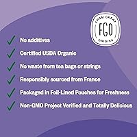 Vista 7 de FGO Flores de lavanda secas orgánicas, cogollos secos de grado extra, importados de Francia para uso culinario o bolsitas aromáticas, 4 oz