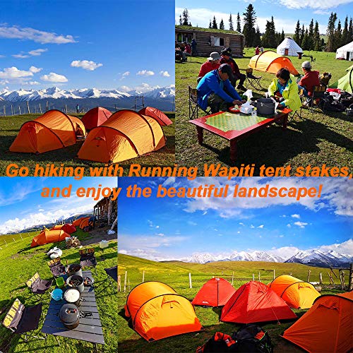 Estacas para Carpa Running Wapiti Forma de Tornillo Resistente 10 Pulgadas - Paquete de 8 Naranja miniatura 5