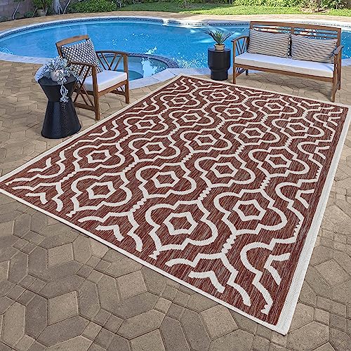 Image of Rugs4Sale Flatweave Indoor/Outdoor Area Rugs modern design for space,garden,living room, bedroom, or conservatory. This versatile and great addition to your home décor.(160x230cm Medallion Design)
