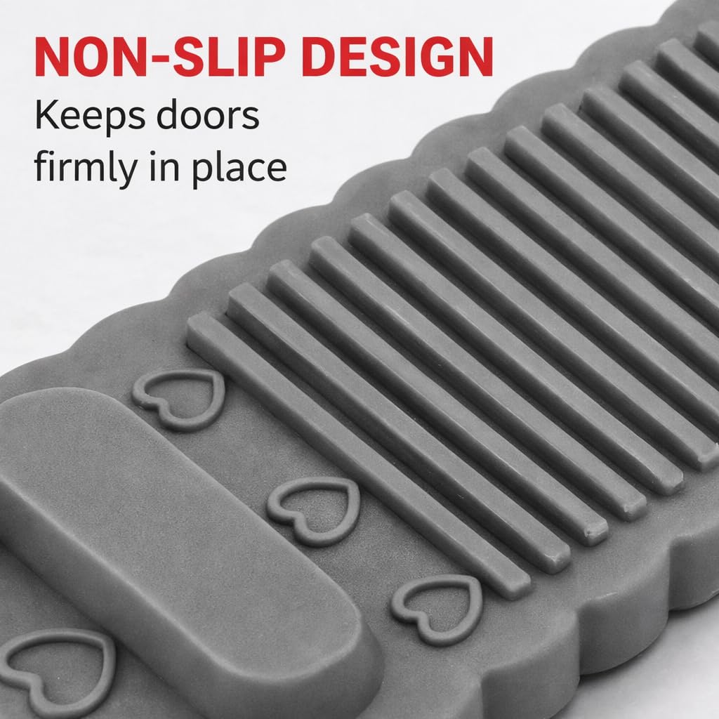 Door Stopper 3pcs Stackable Door Stoppers for Bottom of Door Stoper Bedroom Door Stopper Rubber for Bathroom Home Office Warehouses Classrooms (Grey) — Amazon image 3