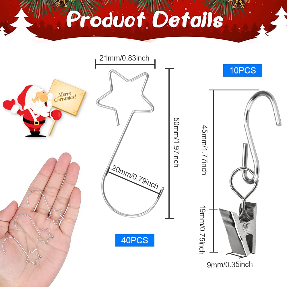 60 ganci per decorazioni natalizie, ganci per palline di Natale, piccoli ganci argentati per alberi di Natale, perfetti per | Leroy Merlin