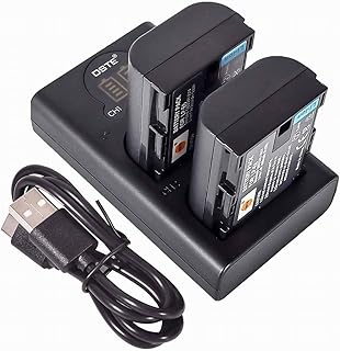 DSTE LP-E6 LPE6 Rechargerable Battery (2-Pack) and Smart LED Dual USB Charger Compatible with Canon EOS 5D Mark II, DS Mark III, 5D Mark IV, 5DS, 5DS R, 6D, 7D, 7D Mark II, 80D, 70D, 60D, 60Da