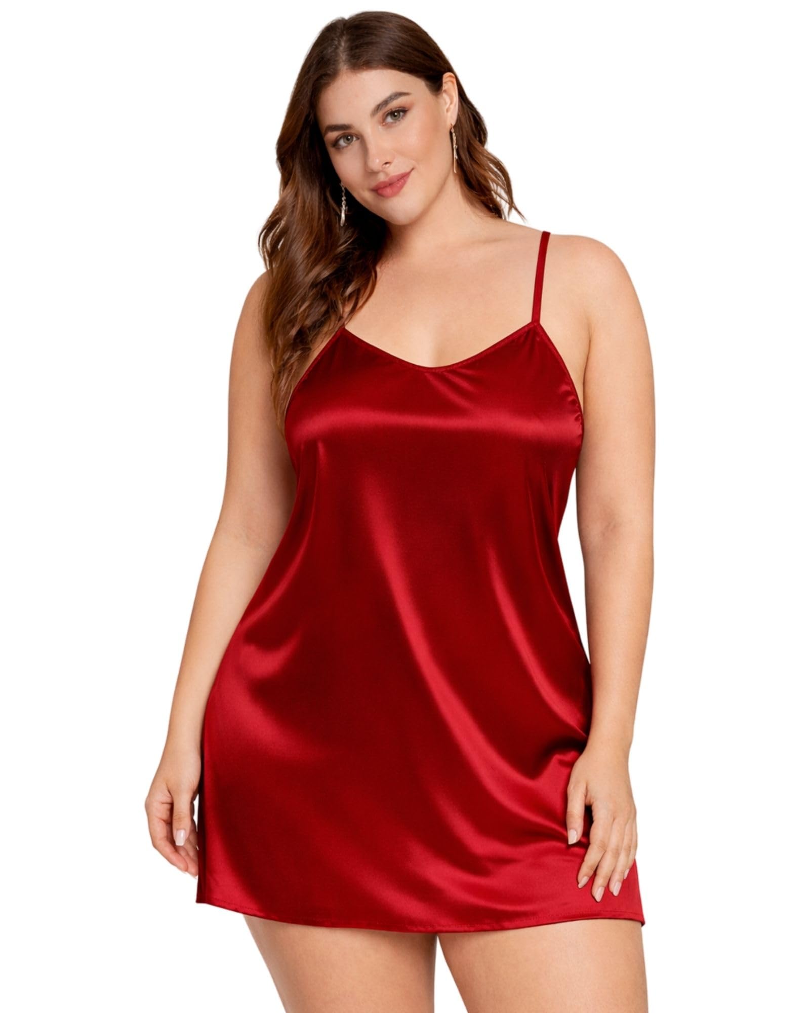 mistic Women Satin Babydoll Soft & Comfortable Night Dress | Nightwear for Girl | Sexy Night Gown for Women Night Wear | Silk Look Sleepwear Short Nighty for Girls & Ladies-picture-45