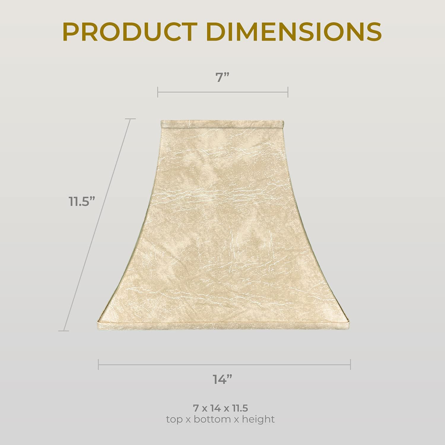 Royal Designs Square Bell Basic Lamp Shade, Mouton, 7 x 14 x 11.5