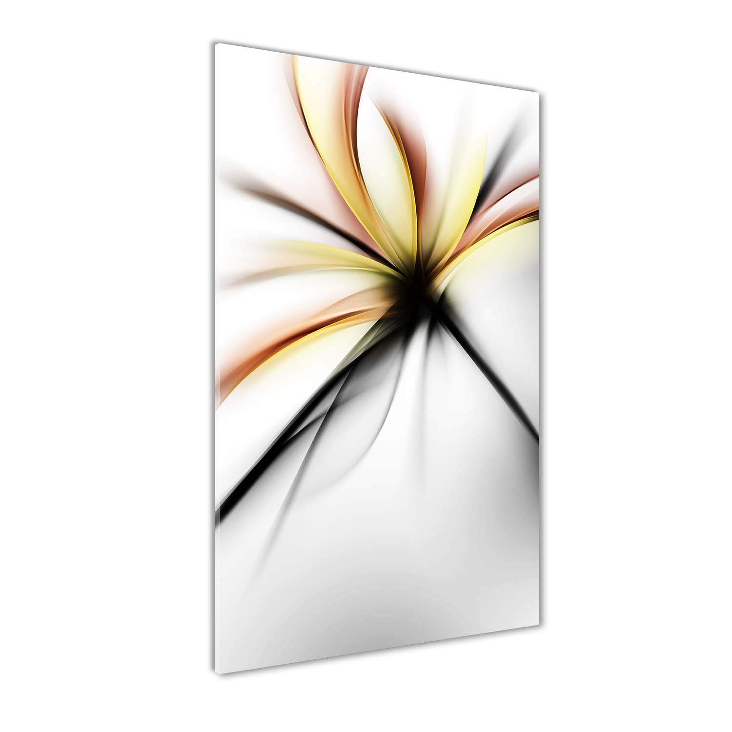 Tableau fleur abstraite jaune Tulup en verre trempé 70x140cm