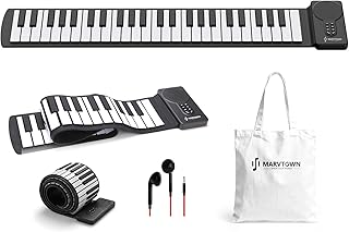 MARVTOWN 49Key Roll Up Digital Piano Keyboard, Portable Electronic Piano with speaker, 8 Tones,