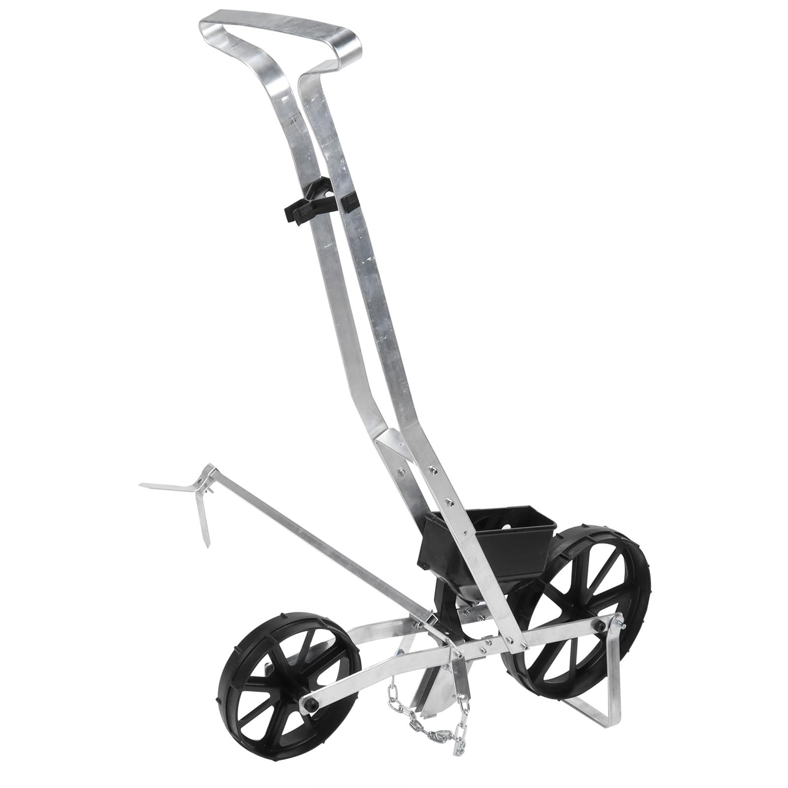 Siewnik Ogrodowy Regulowana Sadzarka Rzędowa, Aluminiowy Ręczny Siewnik Pchany do Kukurydzy, Marchwi, Sałaty, 38 ustawień Nasion, Regulowana głębokość, 95 X 80 X 18 Cm do średnich Ogrodów