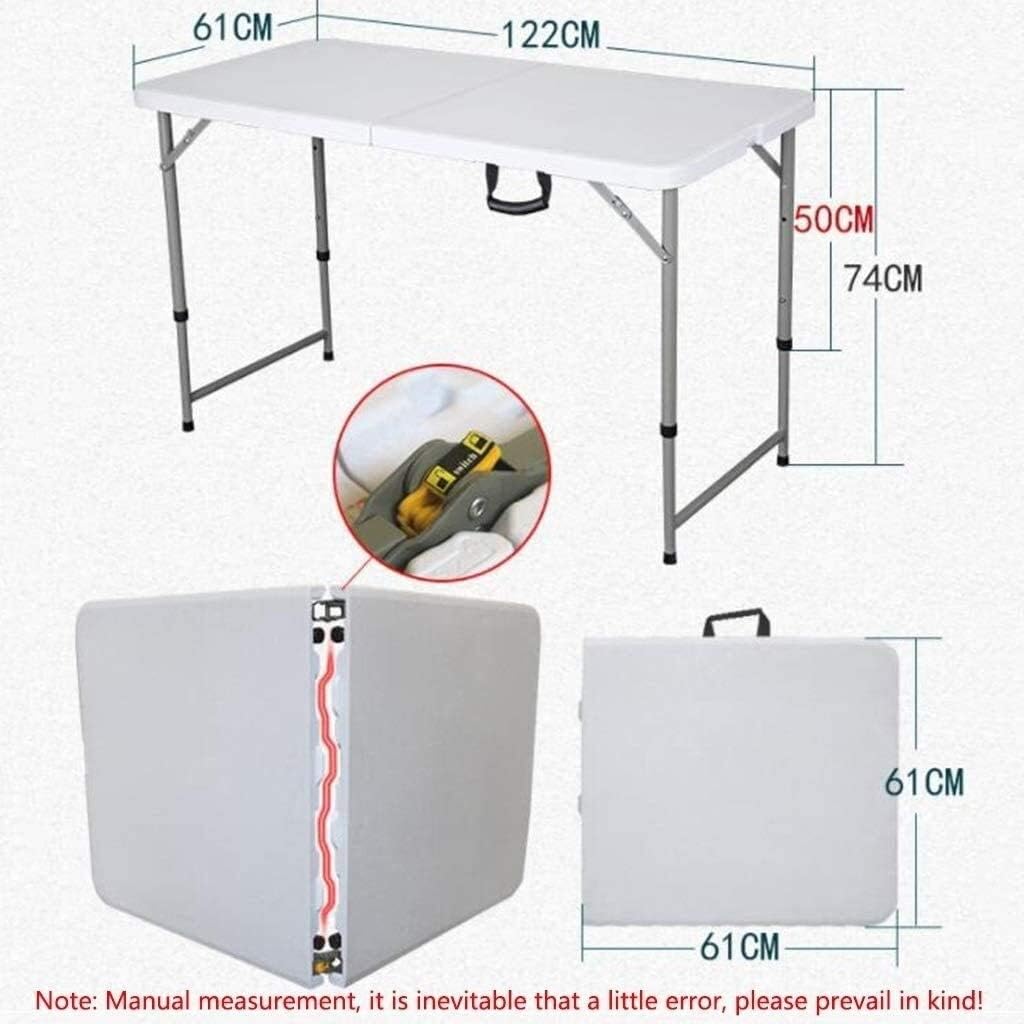 Folding Utility Table Fold-in-Half Portable Plastic Picnic Party Dining Camp Table (Size : 15271cm)