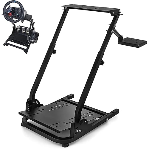 Mstge Racing Wheel Stand, Height Adjustable Driving Simulator Cockpit, Steering Wheel Stand Compatible with Logitech G920, G25, G27, G29 Gaming Cockpit