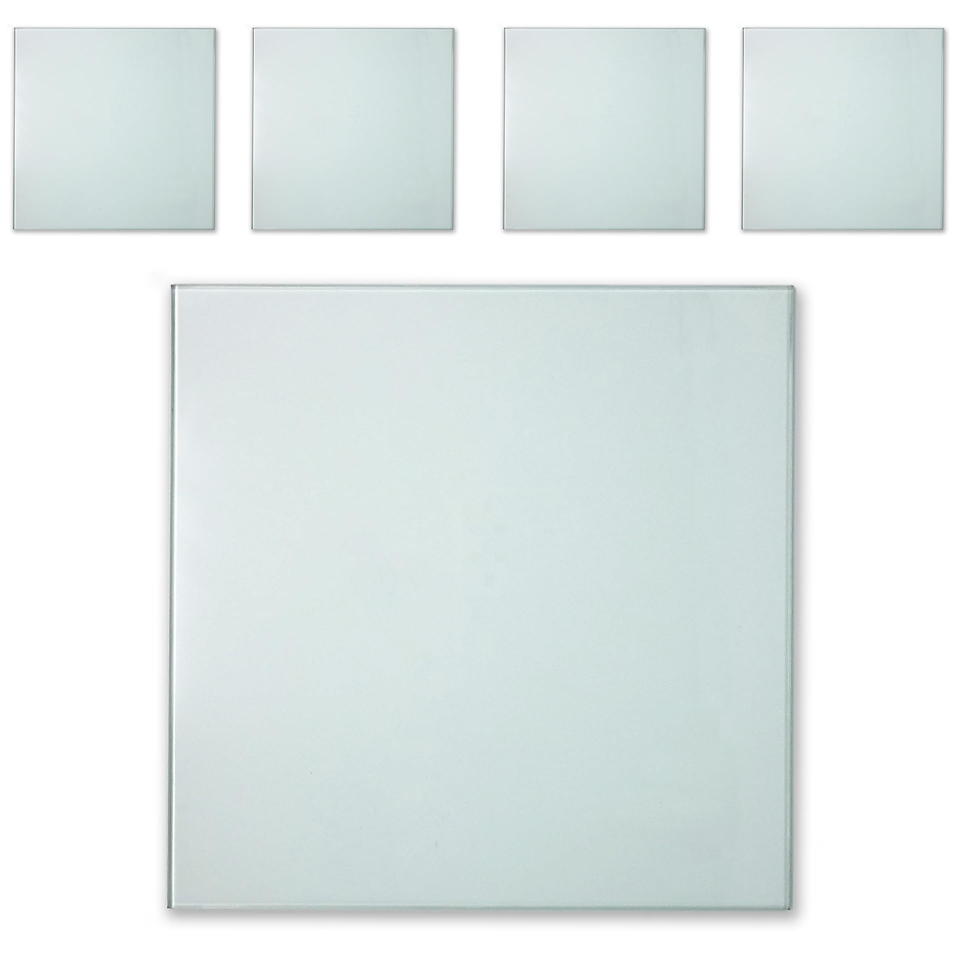 STORE FIXTURES DIRECT Square Tempered Glass Panels for Glass Cube or Shelving Displays, 12" W x 12" L x 3/16" Thick, 4 Pack