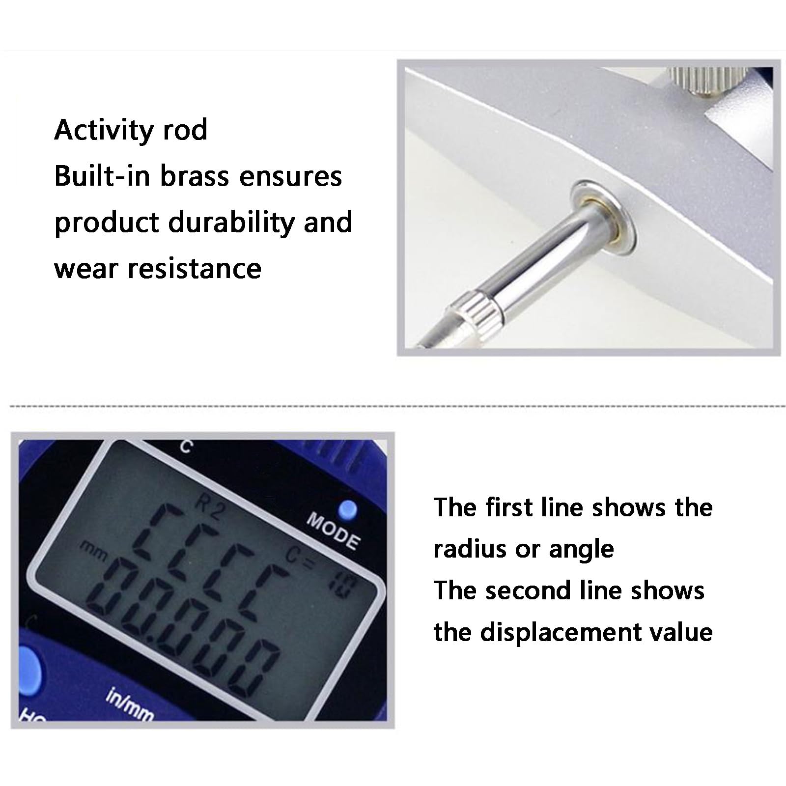 Misuratore di Raggio Digitale ad Alta precisione, misuratore elettronico con 5 Ganasce di misurazione intercambiabili e Schermo LCD, indicatore di Raggio for Parti meccaniche, stampi in Legno