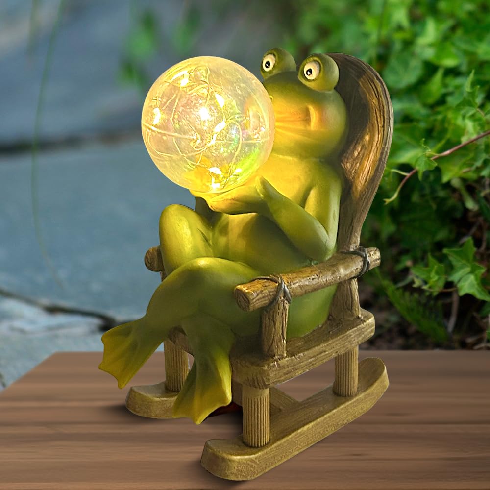 Solar-Frosch Gartenfigur Mit LED-Lichtern – Süße Deko Für Terrasse, Balkon & Garten