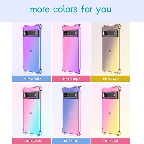 Miniatura 6 de Coqibel Funda para teléfono Google Pixel 6 5G, colorida funda translúcida de TPU suave, Pixel 6 de 6.4 pulgadas, funda protectora delgada esquinas