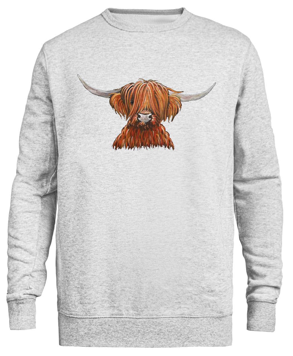 Highland Peloso Scozzese Felpa Unisex Grigia Girocollo Eco-Friendly