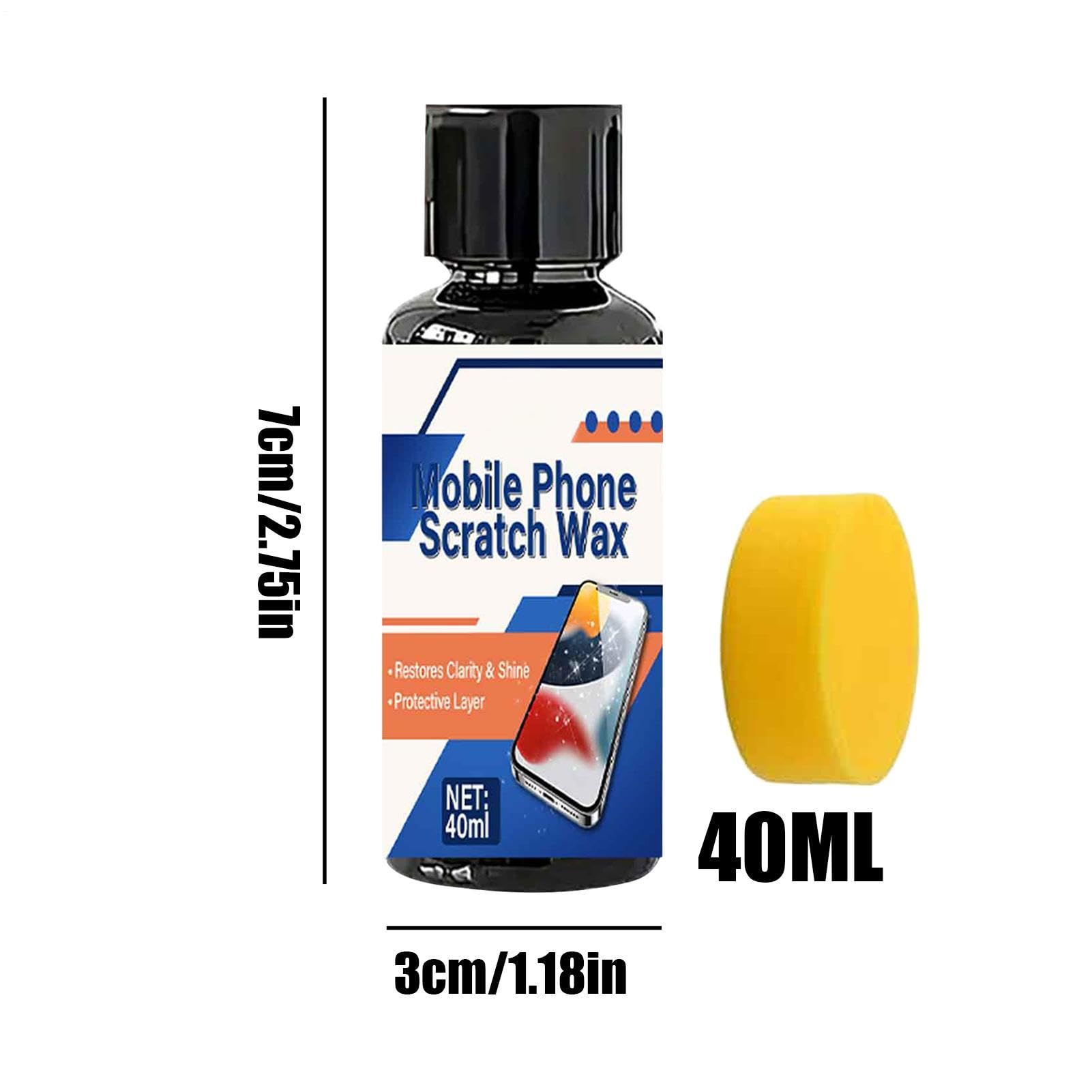 Generisch Professional Screen Scratch Remover, Advanced Polishing Quick Fix, 40 ml Repair Cream with Sponge, Essential Scratch Repair Kit, Versatile Restore Design for Watches Glasses