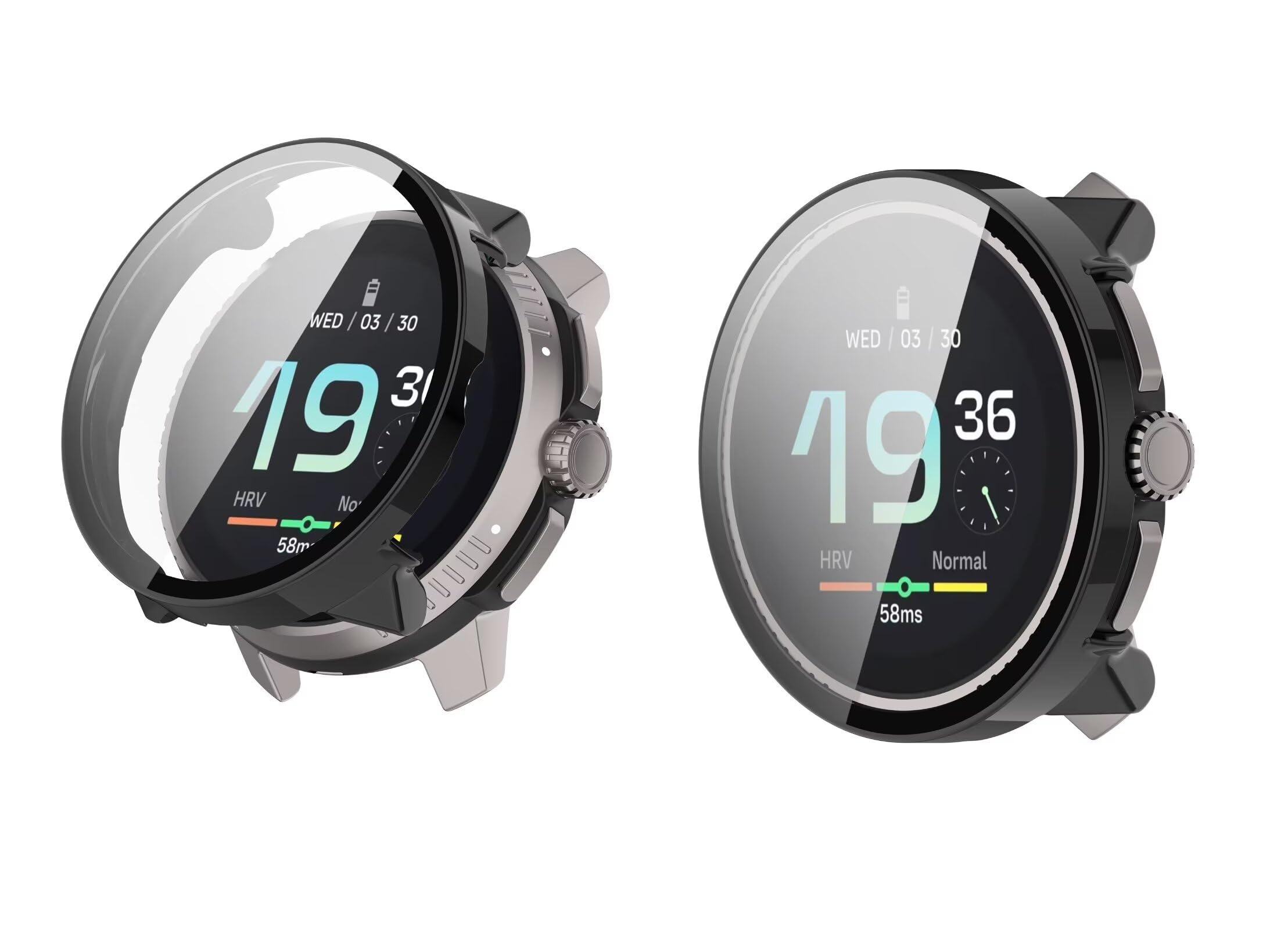 TINGYR 2 Pack Compatible with Suunto Race, PC + Tempered Glass to Protect the Screen, Anti/fall